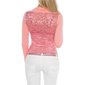 Elegant long-sleeved bolero shirt with lace at the back salmon UK 12/14 (L/XL)
