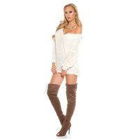 Sexy lace-up overknee boots in suede look brown