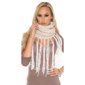 Trendy Strick-Schlauchschal mit Glitzer und Fransen Creme