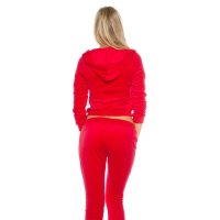 Trendiger Nikki Hausanzug Jogginganzug mit Kapuze Rot 42 (XL)