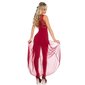Noble evening dress with lace and chiffon veil wine-red
