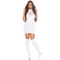 Sexy party mini dress with fine lace clubwear white