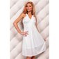 Elegantes Träger-Kleid Abendkleid mit Frottee Weiß