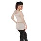 Edler Damen Feinstrick-Pullover Longpulli mit Spitze Beige Einheitsgröße (34,36,38)