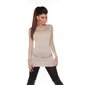 Noble fine-knitted ladies long sweater with lace beige Onesize (UK 8,10,12)