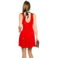 Sexy A-Linien Party Abendkleid Minikleid mit Glitzer Rot Einheitsgröße (34,36,38)