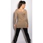 Noble fine-knitted ladies long sweater with chains beige
