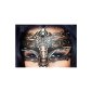 Mysterious metal ball mask with rhinestones carnival black