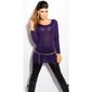 Elegant long sweater with glitter threads and cut-out purple Onesize (UK 8,10,12)