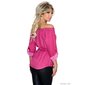 Elegant off-the-shoulder blouse in Carmen style with belt dark fuchsia