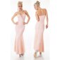 Noble floor-length mermaid gown evening dress made of lace pink