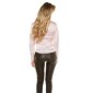 Elegant classic long-sleeved satin blouse pink UK 8 (XS)