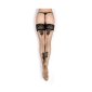 Sexy Ballerina hold-up nylon stockings with back seam nude-black