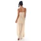 Elegant strapless bandeau evening dress made of chiffon beige