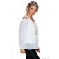 Elegantes Cold-Shoulder Langarm Shirt aus Chiffon Weiß