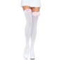 Opaque Leg Avenue nylon stockings with satin bow white/pink Onesize