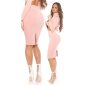 Elegant knee-length pencil stretch skirt pink