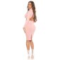 Elegant knee-length pencil stretch skirt pink