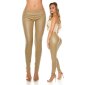 Sexy skinny leather look drainpipes treggings beige