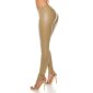 Sexy skinny leather look drainpipes treggings beige