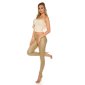 Sexy skinny leather look drainpipes treggings beige UK 10 (S)