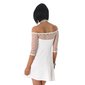 Elegantes kurzes A-Linien Abendkleid mit Chiffon-Ärmeln Weiß