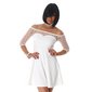 Elegant short A-line evening dress with chiffon sleeves white