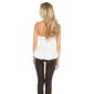 Elegantes Glamour Neckholder-Top mit Ornament Weiß