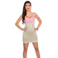 Sexy halterneck mini dress with decorative buttons pink/beige