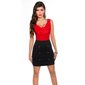 Sexy sleeveless mini dress with cowl-neck red/black UK 10 (S)