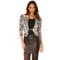Eleganter Damen Blazer Jacke tailliert Mosaik Schwarz-Weiß