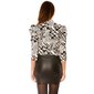 Eleganter Damen Blazer Jacke tailliert Mosaik Schwarz-Weiß