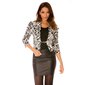 Eleganter Damen Blazer Jacke tailliert Mosaik Schwarz-Weiß