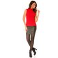 Elegant rib-knitted ladies slipover with stand-up collar red