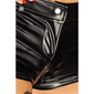 Sexy Wetlook Hotpants mit 2-Wege-Zipper im Schritt Schwarz