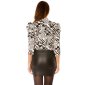 Elegant waisted ladies blazer jacket mosaic black/white UK 12 (L)