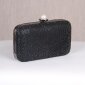 Edle Luxus Glamour Strass Clutch Handtasche mit Kette Schwarz