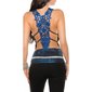Sexy party strappy top with embroidery and glitter blue