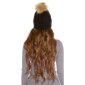 Ladies winter cap hat with removable fake fur pompom black