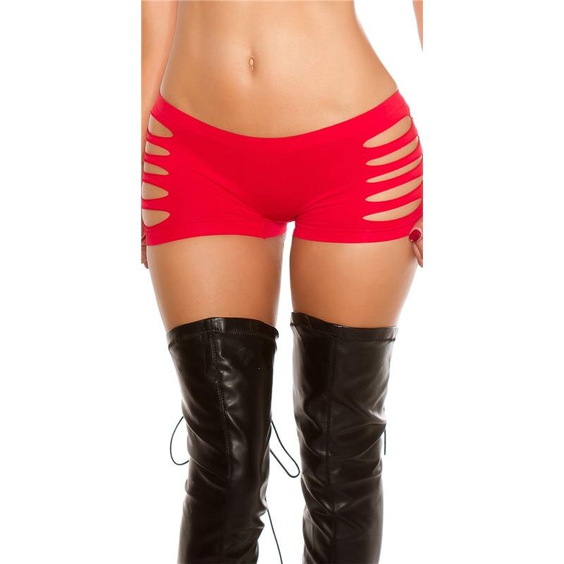 Hotpants Fronces Short Gogo Hotpants Koucla - Look Cuir Avec Fronces - Taille Élastique - Pour Danse Et Soirée Short Gogo Look Cuir