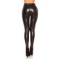 Sexy thermo leggings in shiny wet look with warm lining black UK 12/14 (L/XL)
