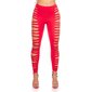 Sexy clubwear leggings with cut-outs at the sides red