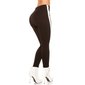 Trendige Damen Stretch Stoffhose mit Streifen Schwarz/Weiß