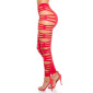 Sexy clubwear leggings with cut-outs at the sides red Onesize (UK 8,10,12)