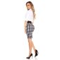 Elegant ladies square pencil skirt with belt black-white