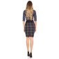 Elegant ladies square pencil skirt with belt navy