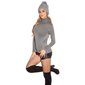 Ladies fine-knitted basic sweater with turtle neck grey