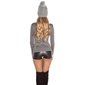 Ladies fine-knitted basic sweater with turtle neck grey