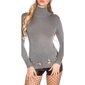 Damen Feinstrick Basic-Pullover mit Rollkragen Grau Einheitsgröße (34,36,38)