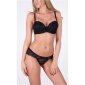 Sexy Unterwäsche BH-Set aus Spitze Dessous-Set Schwarz